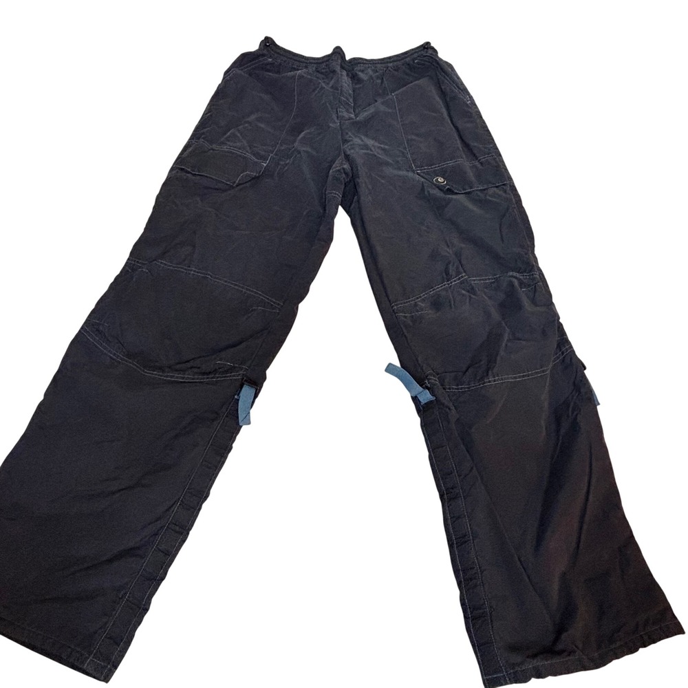 VTG 8 Ball Joe Boxer Cargo Pants Nylon Mesh Lined Knee Straps Mens 90's Y2K Rare